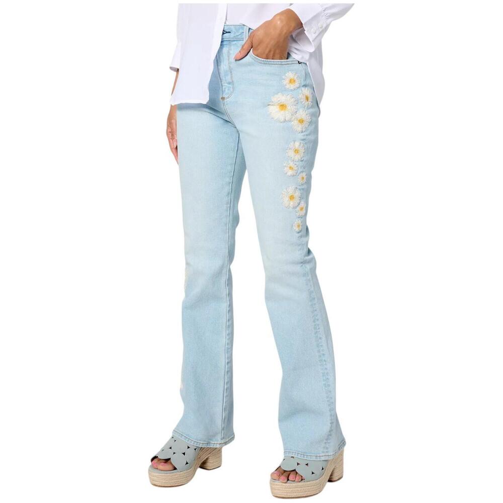 Driftwood Jeans  Women's Wyatt Embroidered Flare Portofino Daisy - Plus